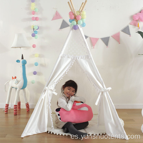 Tipi para niños de encaje de lona de algodón